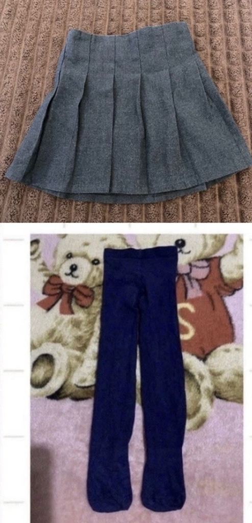 Girls school uniform skirt & tights, size: 3-4years