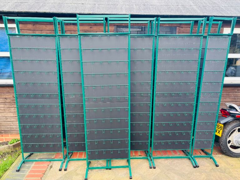 11 X Large Metal Freestanding Retail Peg / Hook Stand Units Shop Fitting Display Gondola