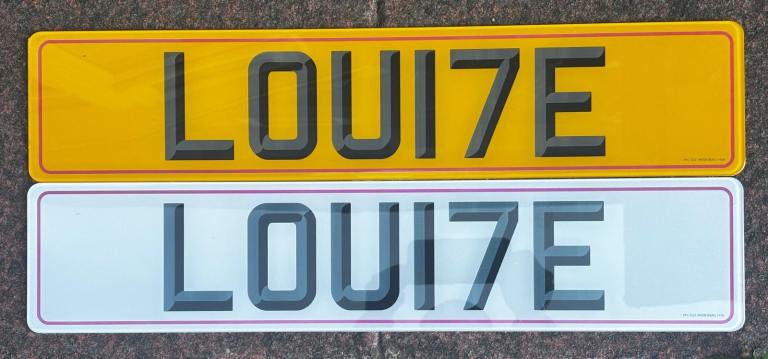 LOUISE number plate ,  actual plate LOU17E. 