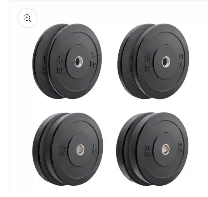 100kg Olympic Bumper weight plates 2 x 5kg, 2 x 10kg, 2 x 15kg, 2 x 20kg 