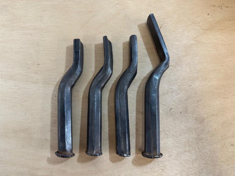 Vintage Plumber's Cast Steel Offset Cranked Curved Yarning Tools Caulking Irons