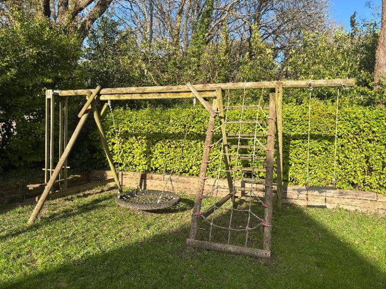 Wooden swing set & climbing frame 