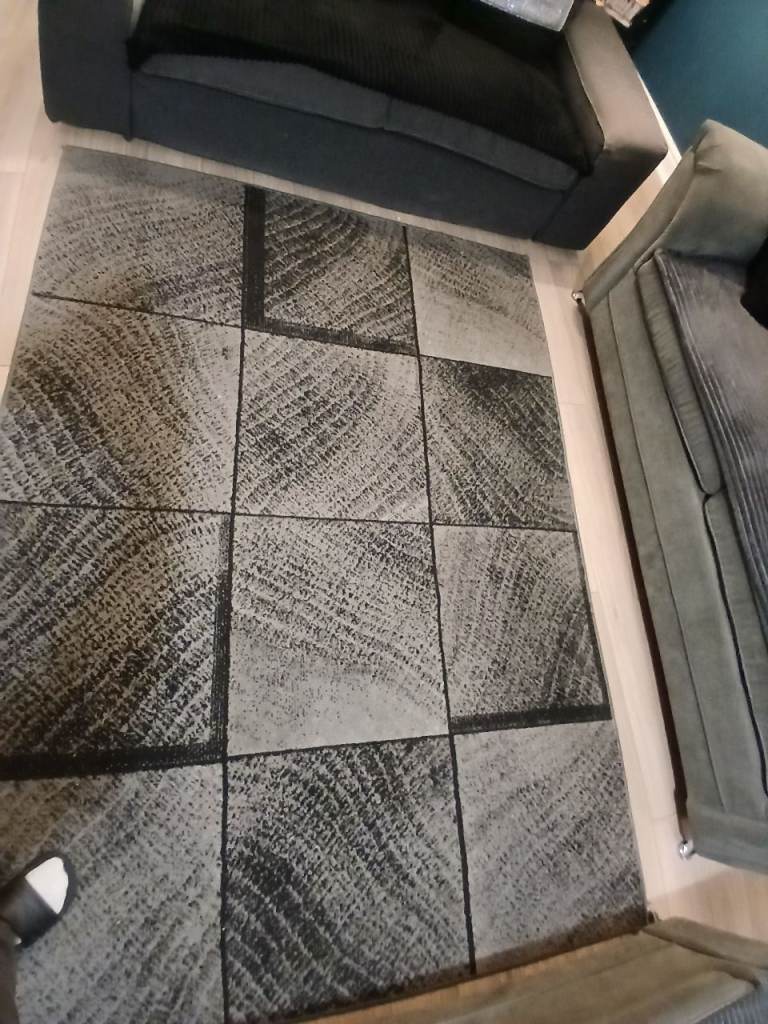 Black gray rug 