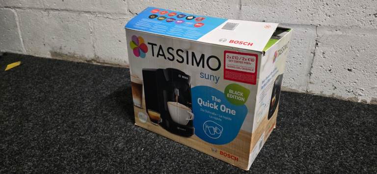 Bosch Tassimo Suny Coffee Machine – Black, As Good As New