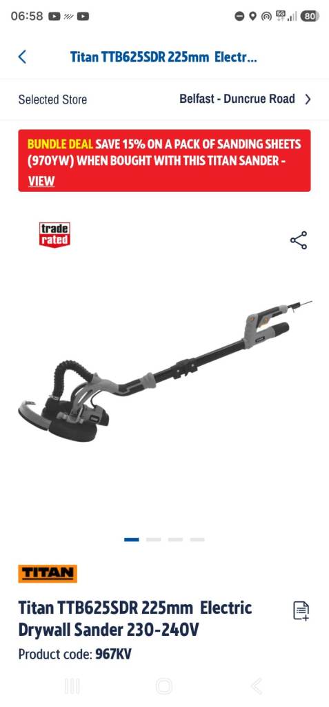 Titan ceiling sander