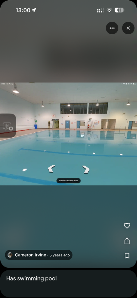 Avoniel Leisure Centre Swimming Pool straight on With Daddy 23 November 2030