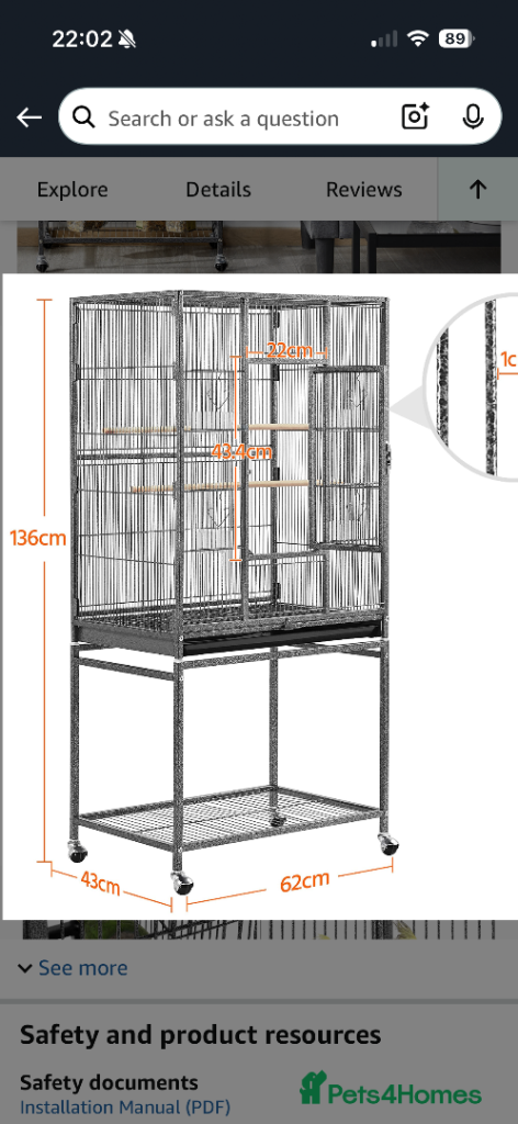 Large bird cage - see pics 