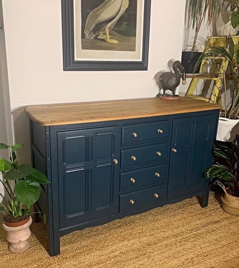 Newly refurbished Ercol sideboard vintage elm wood Mcm 
