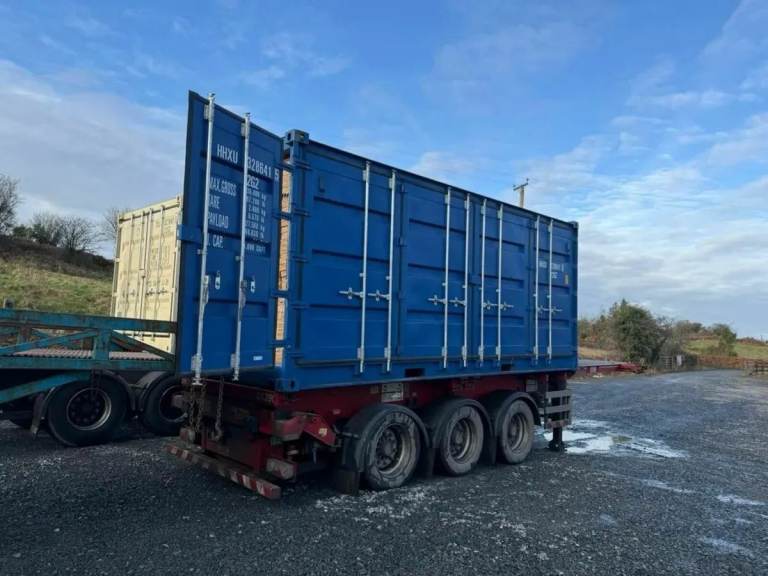 20ft Open-Side Shipping Container – Full Side Access – Blue