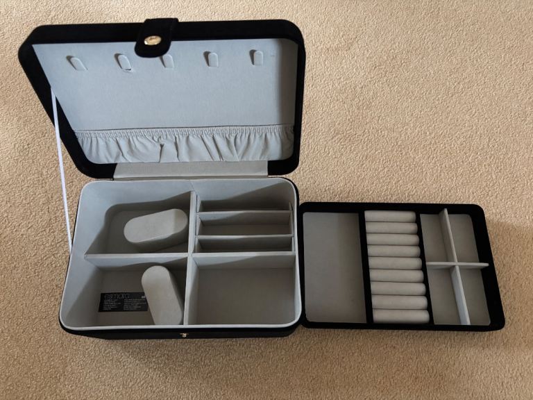 Black Fabric Jewellery Box – As Good As New