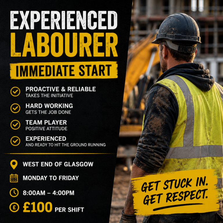 Experienced Labourer Wanted - Immediate Start