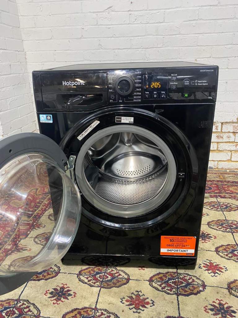 Hotpoint Large Drum Black 10KG Washing Machine 
