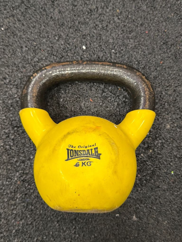 Lonsdale 6KG Kettlebell – Yellow, Good Condition