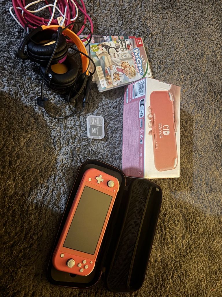 Nintendo switch lite coral pink used once 