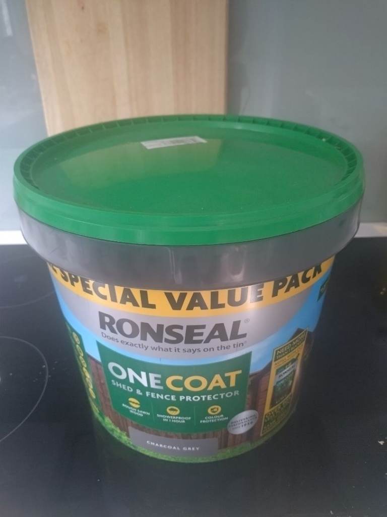 12L Tub Ronseal ONE COAT CHARCOAL GREY Fence Paint UNOPENED 