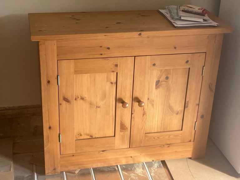 Small antique pine storage cupboard