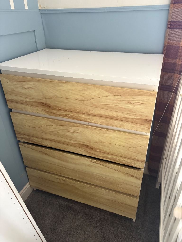 White, ikea drawers. 
