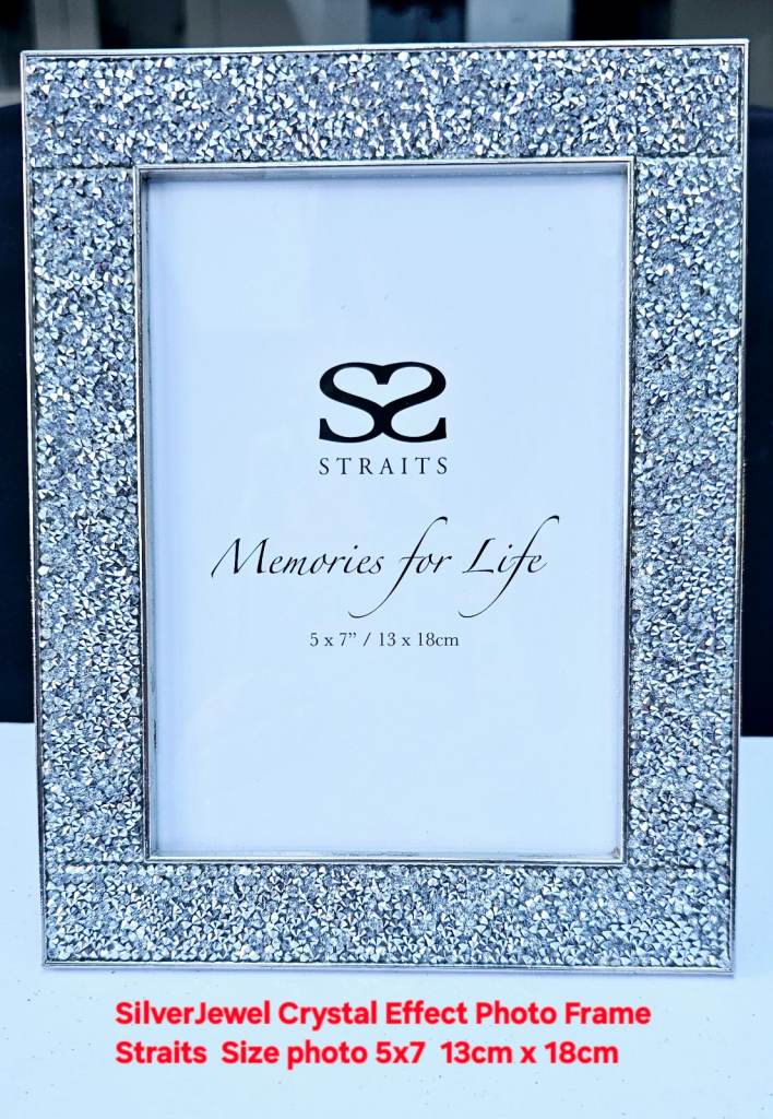 5"x7" 13x18cm Silver Jewel Crystal Effect Photo Frame Straits 
