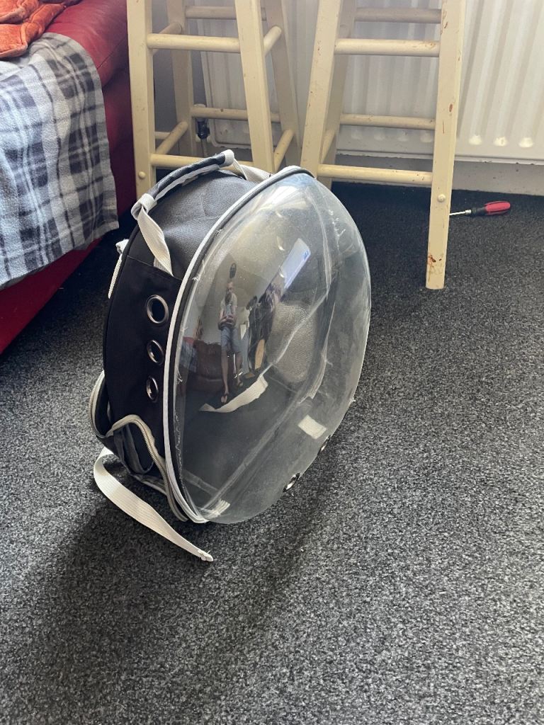 Black and White Pet Carrier Backpack with Clear Bubble Window - unused. 