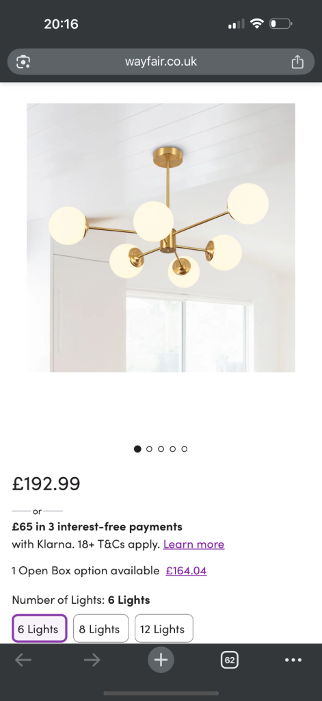 image for Modern ceiling light 6 bulbs