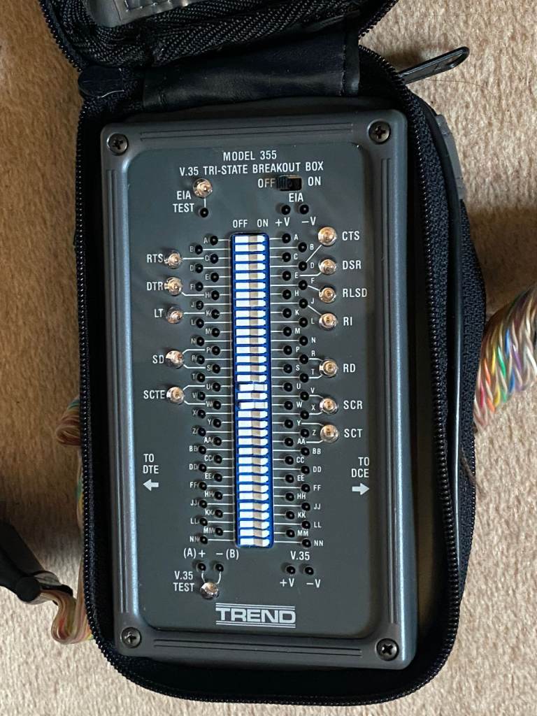 TREND/Datacom Model 355 CCITT V.35 Tri-State Breakout Box & Activity Tester, Vintage Telecoms Tool
