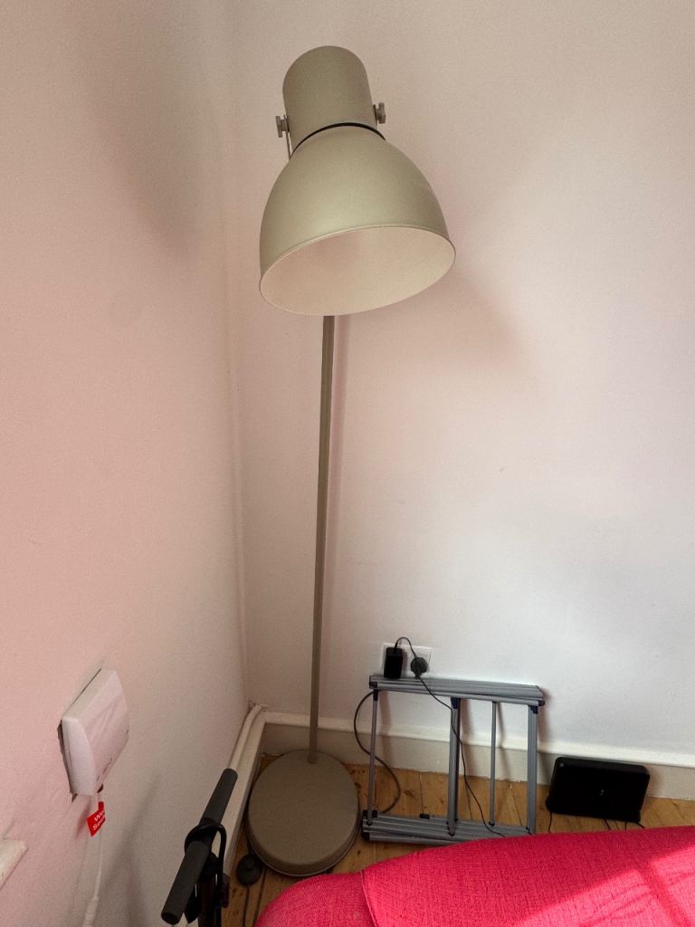 Large Grey Floor Lamp – Good Condition