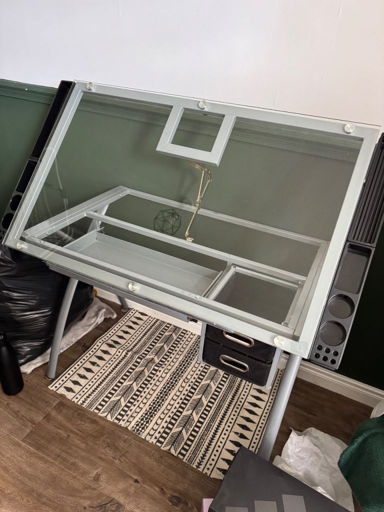 Glass Top Art Desk