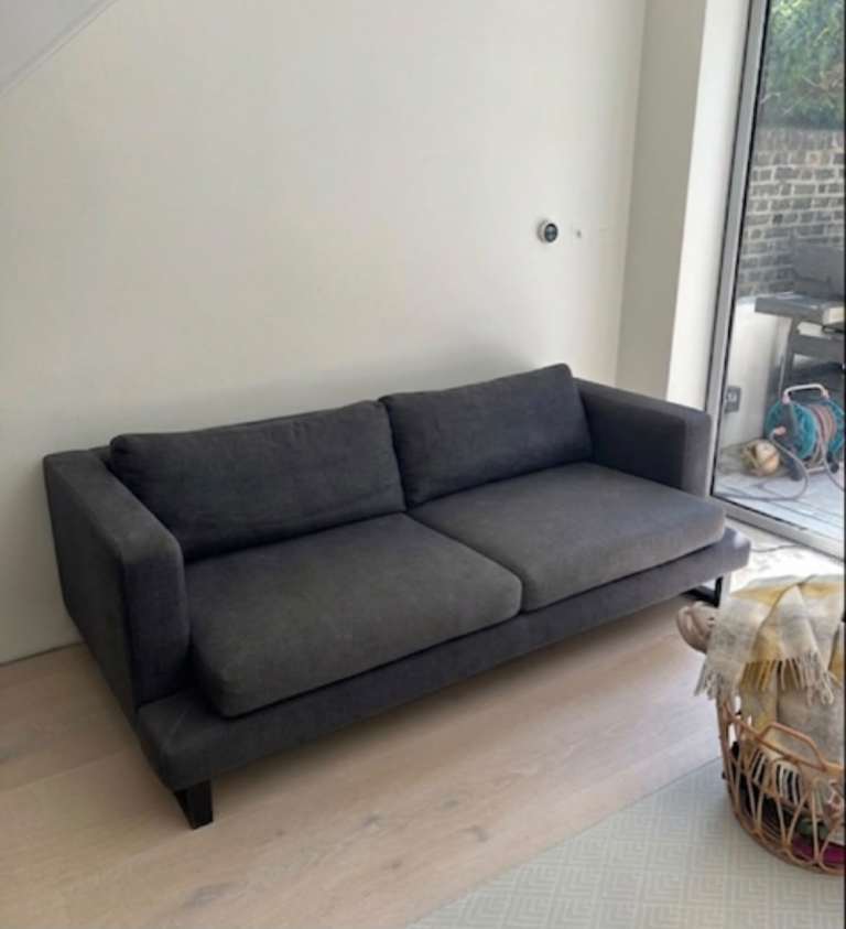 Grey Two-Seater Sofa – Good Condition