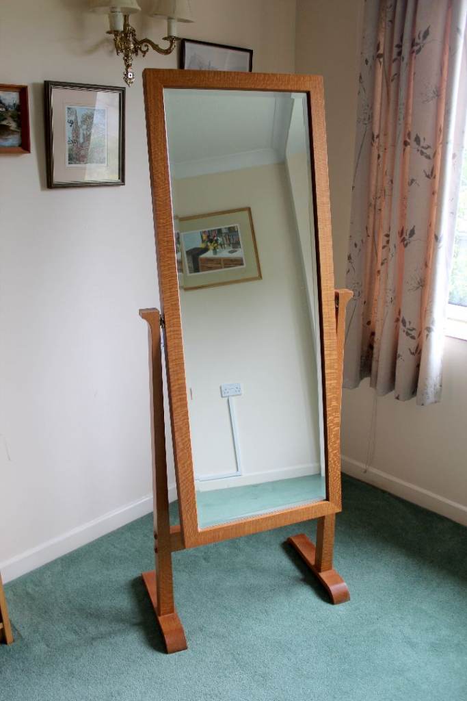 Freestanding tilting cheval mirror handmade by a carpenter