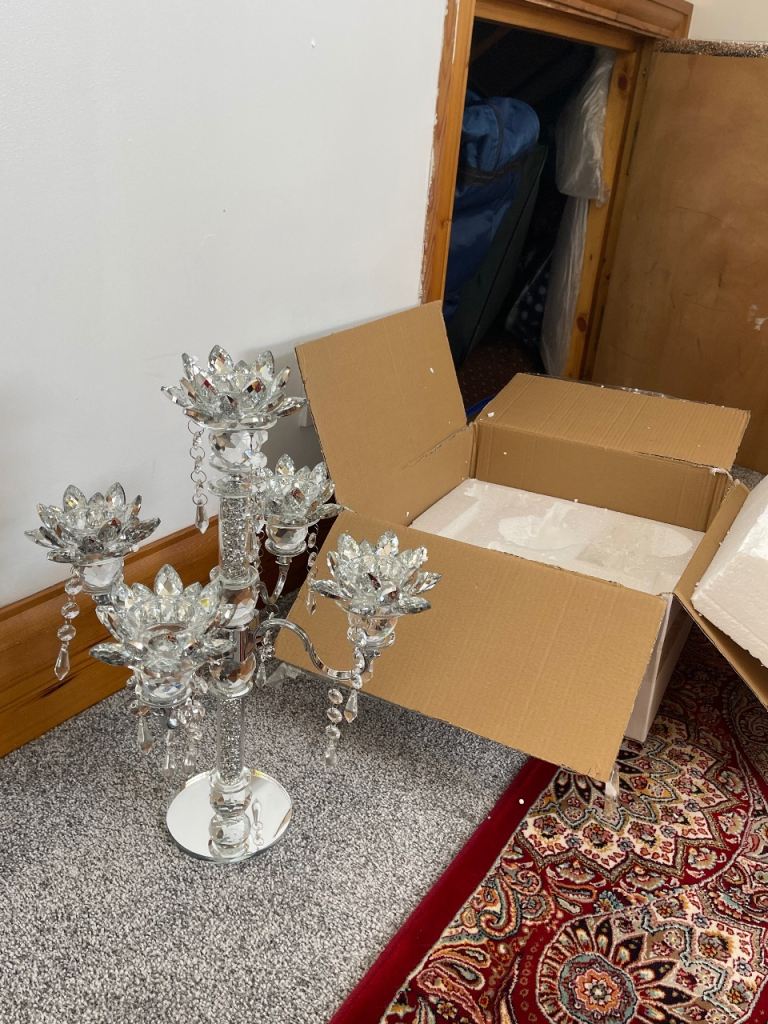 Tall Glass Candle Holder Chandelier