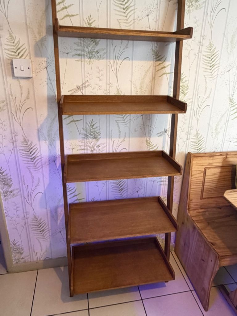 Wooden Ladder Shelf Unit with 5 Shelves – Good Condition