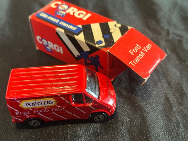 Vintage Corgi Diecast Model Transit Van / Swansea 1985 Original