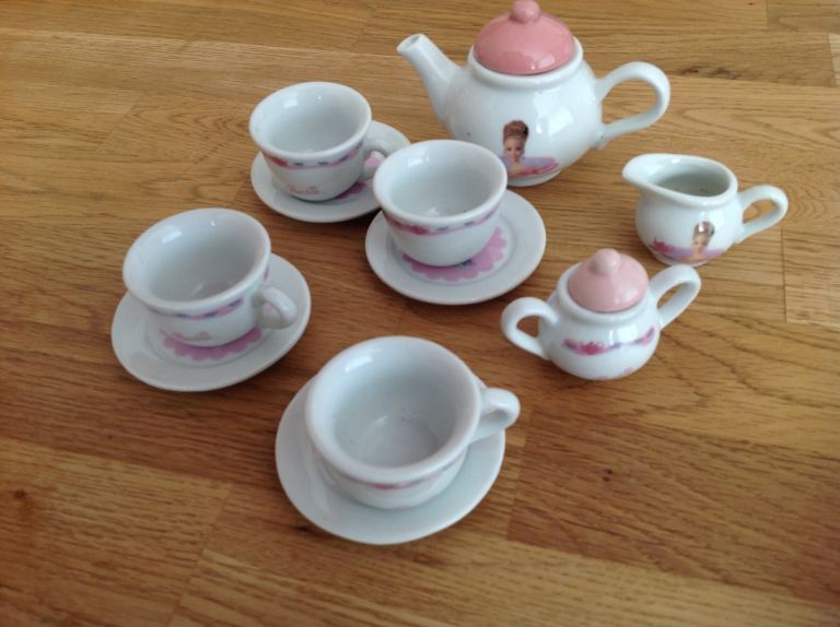 Kids Miniature Barbie Porcelain Tea Set.