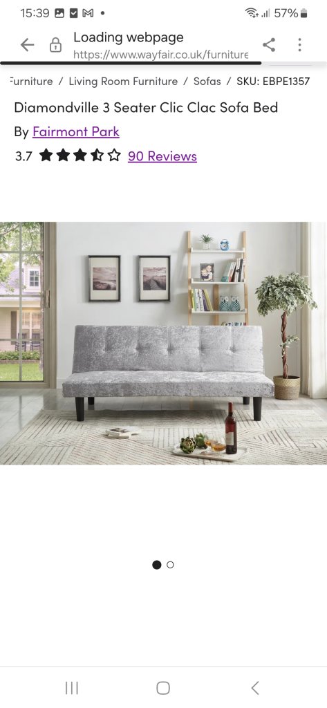 Click clack grey sofa bed