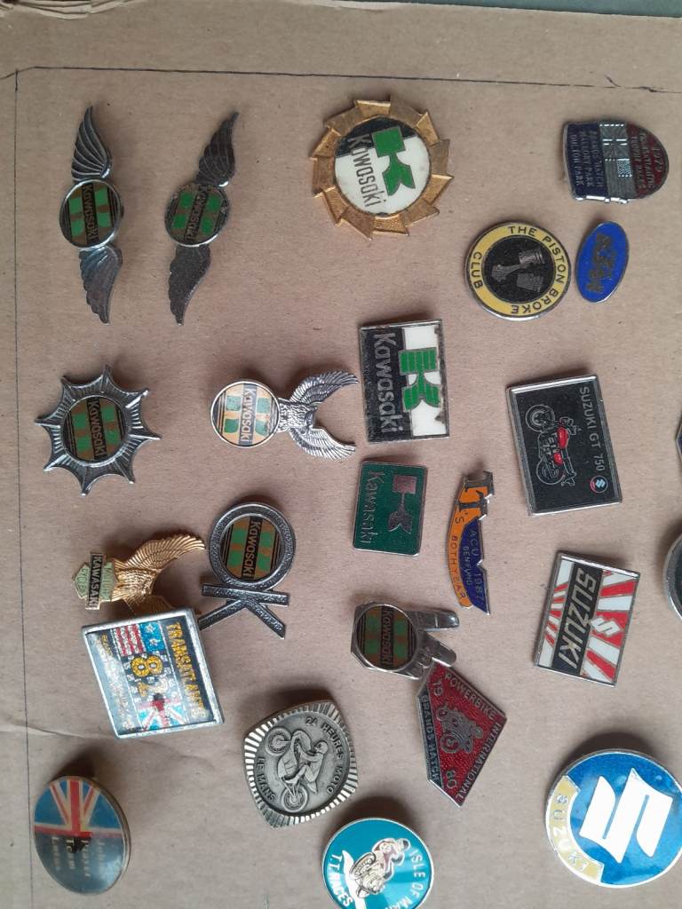 Collection of 44 Motorcycle Badges 