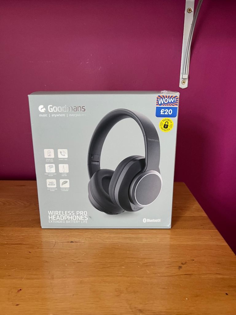 Goodmans Wireless Pro Headphones - Brand New, Boxed