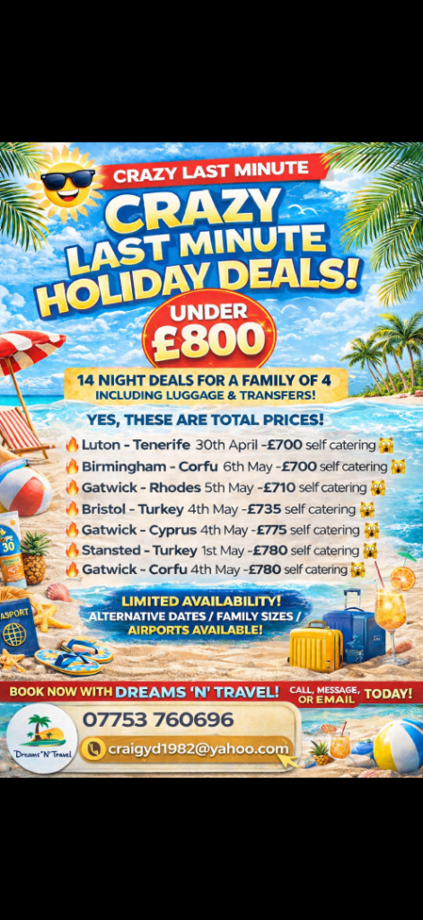Last minute holiday deals 14 nights 