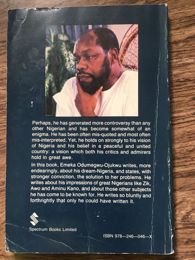 Africa Nigeria Lagos Igbo Ibo Emeka Ojukwu Politics book 