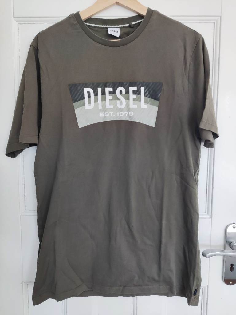 Khaki Diesel Graphic T‐Shirt [Large] - New Without Tags