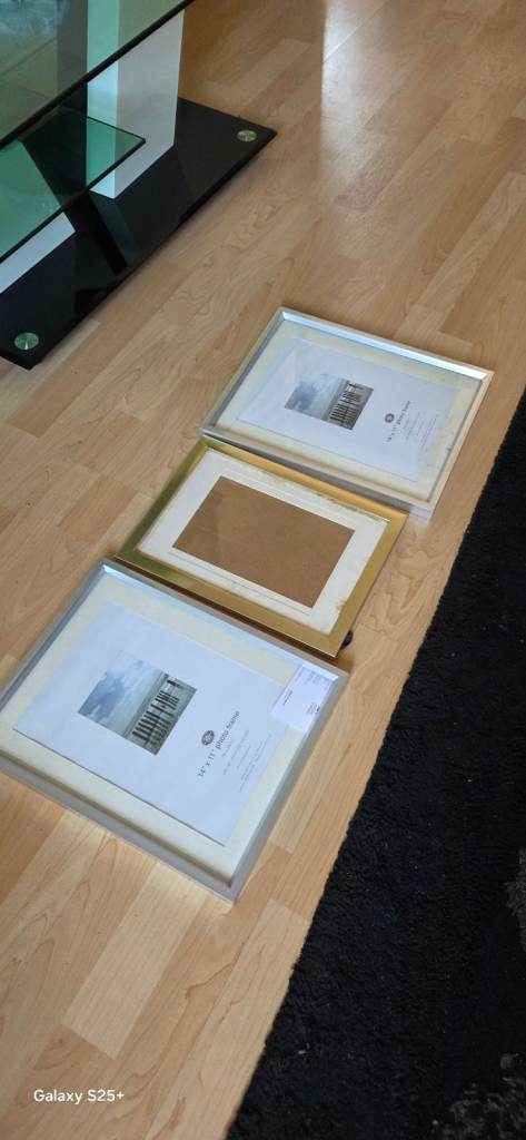 Set of 3 Photo Frames – Silver and Gold, Good Condition