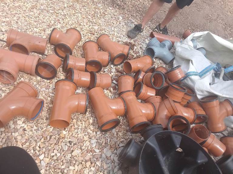 Orange Drainage Pipe Fittings - Various Tees & Bends