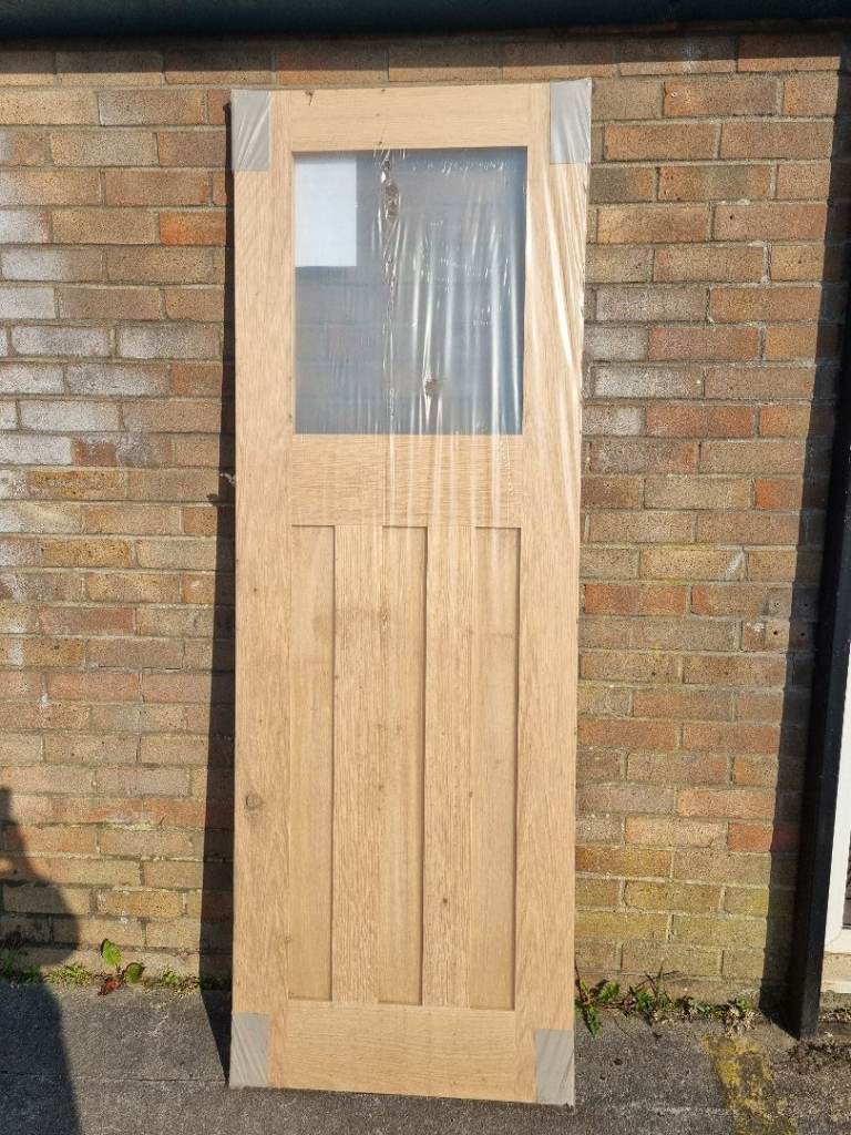 New Oak Internal Glazed Door 27" x 78" (69.5cm x 198.5cm)