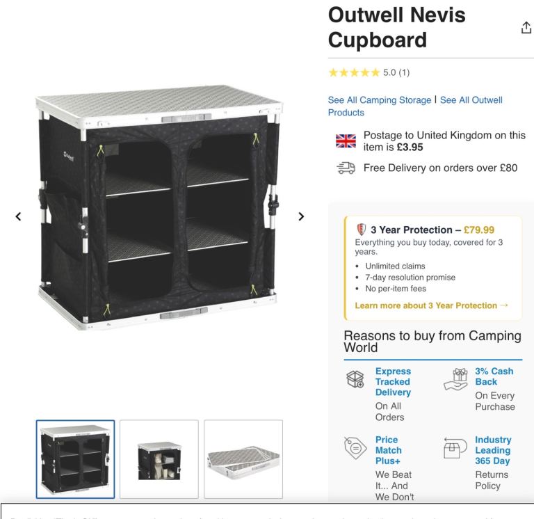 Outwell camp cupboard 