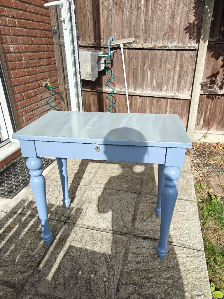 Light Blue Wooden ikea desk with Drawer