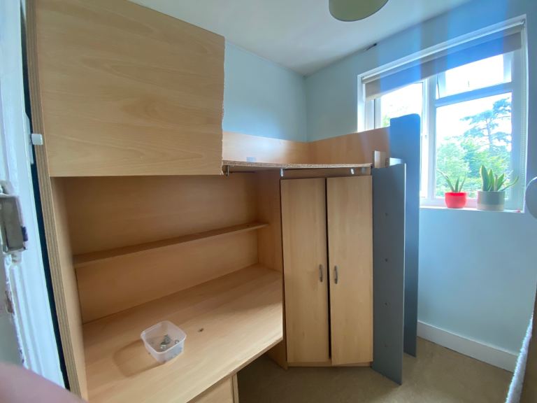 SOLD: Cabin Bed with desk, draws and wardrobe