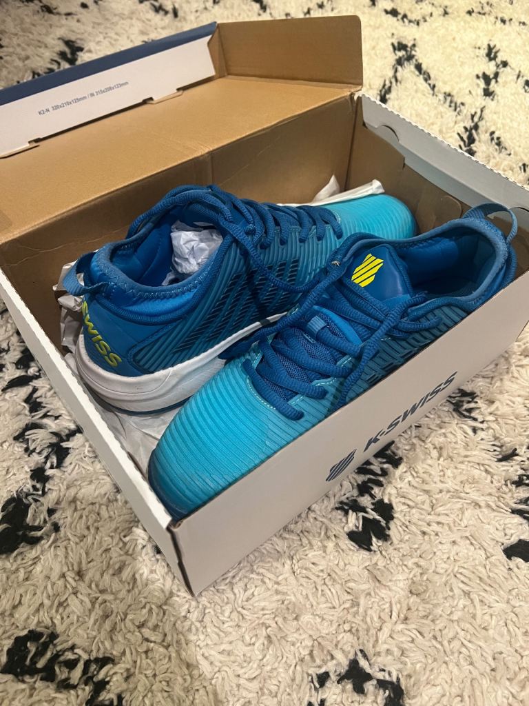 K-Swiss Hypercourt Supreme Mens Tennis Shoes (Scuba Blue/ Celestial/ Brilliant White) Size UK 8.5