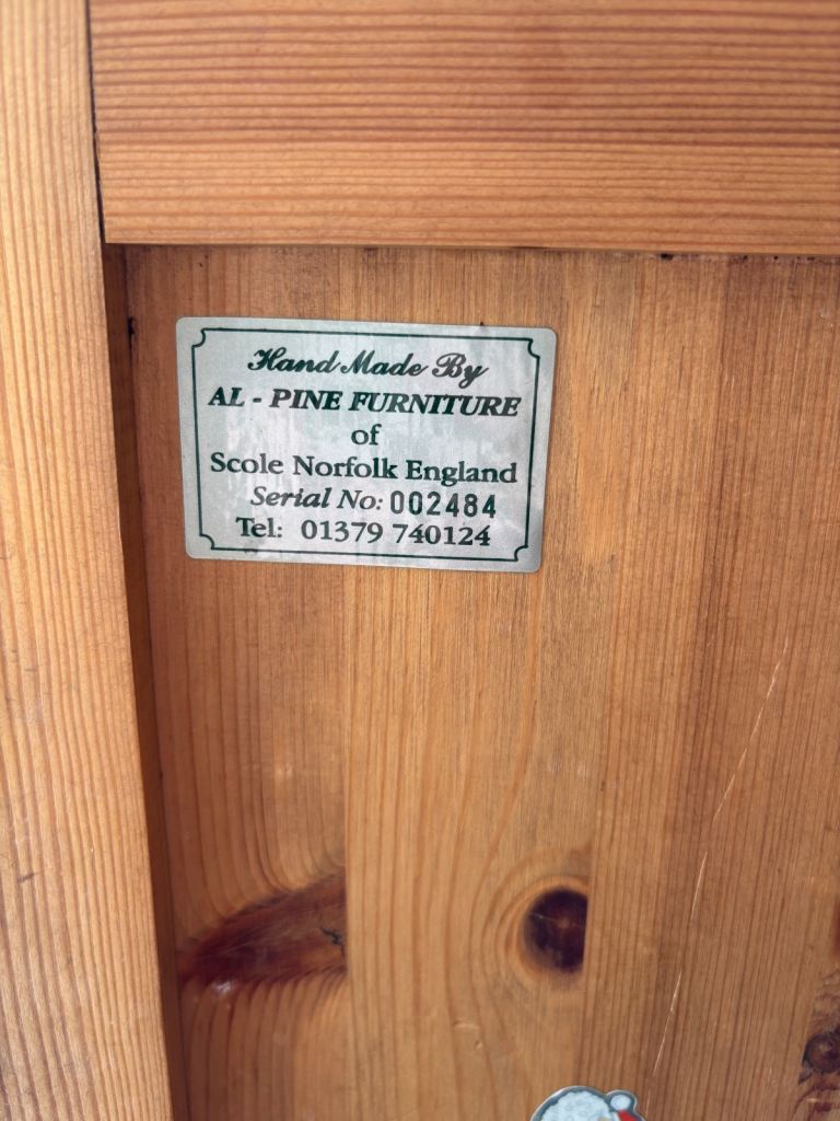 Vintage handmade solid pine cupboard