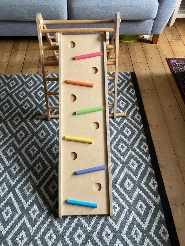 Climbing frame and slide