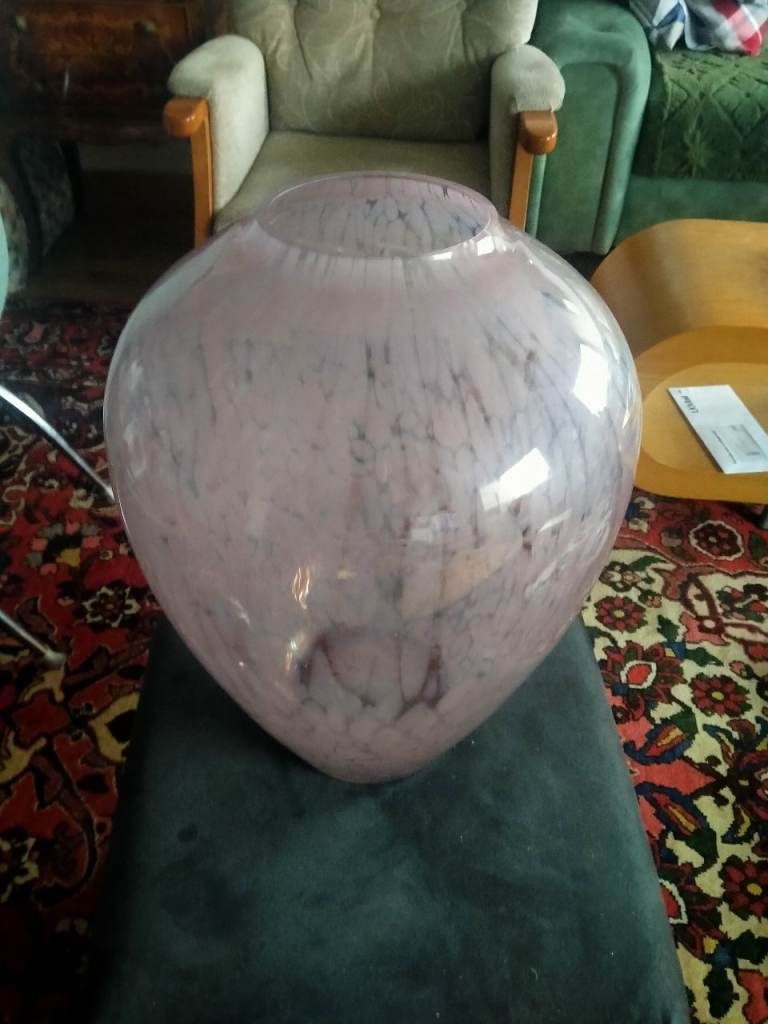 LARGE PINK Glass VASE 
