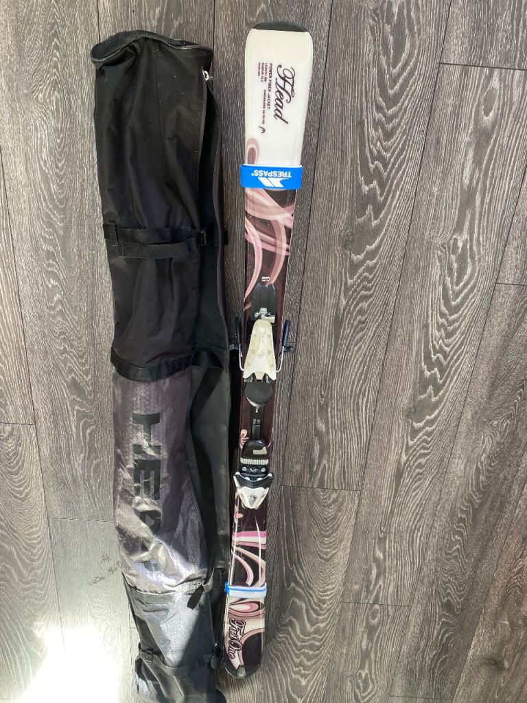 Original Head Ski board, fix, poles and case- great condition 